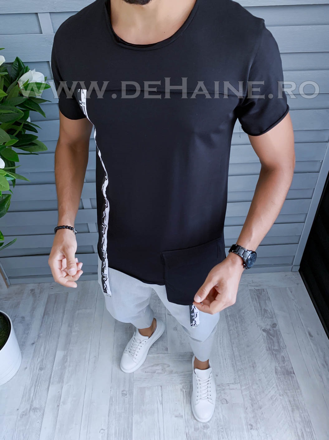 Tricou barbati negru slim fit vagabond b1951 p10-3*